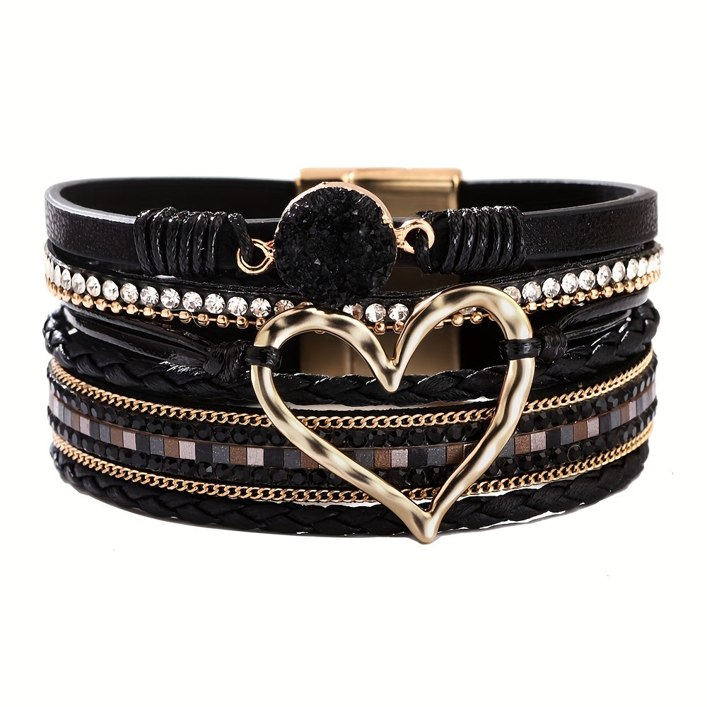 Bracelet bohémien en cuir à couches multiples