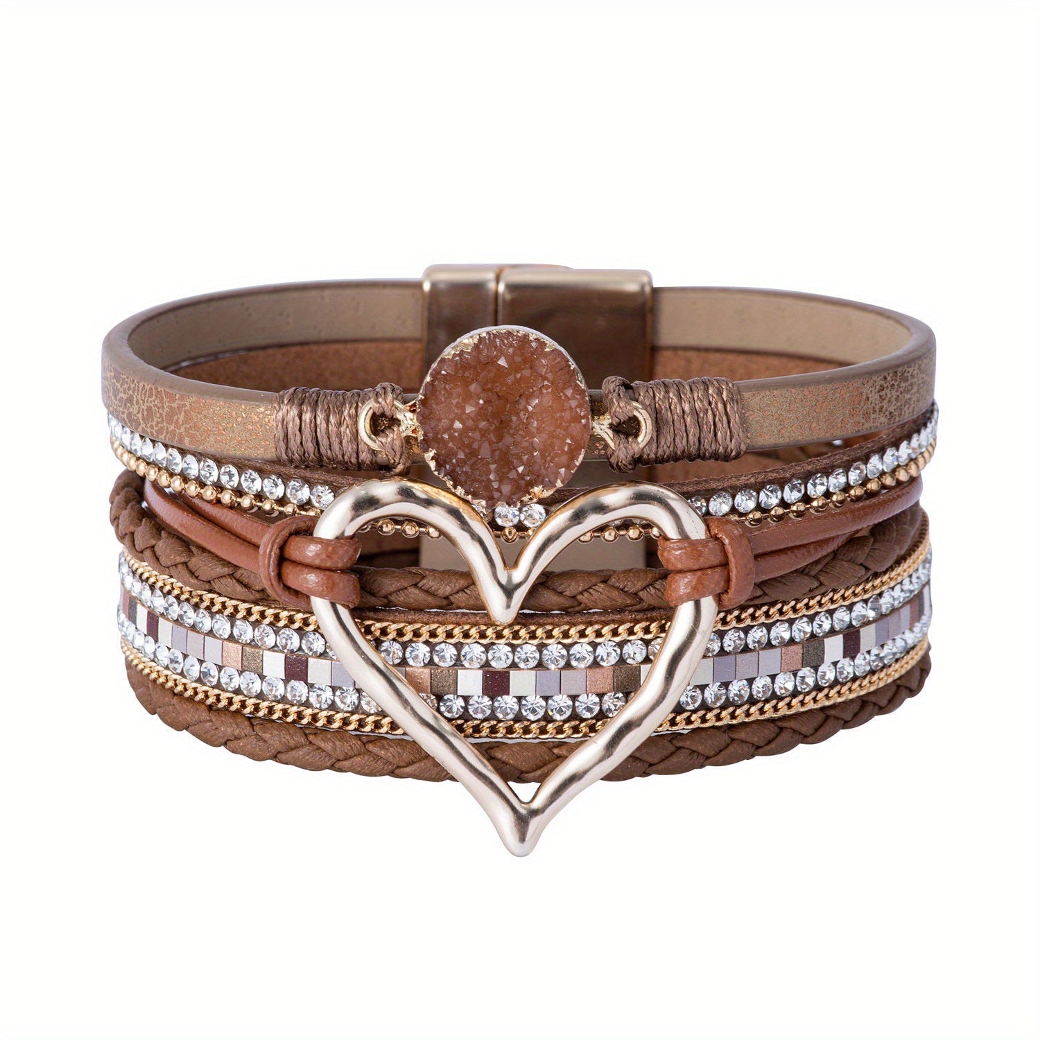 Bracelet bohémien en cuir à couches multiples
