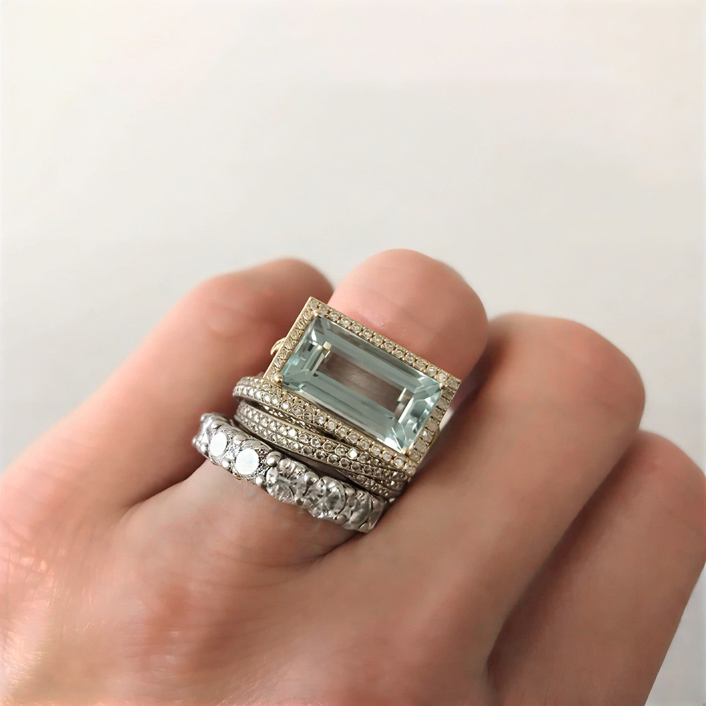 Ensemble de grandes bagues turquoise magiques