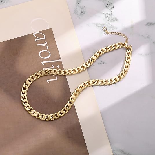Collier à maillons cubains épais