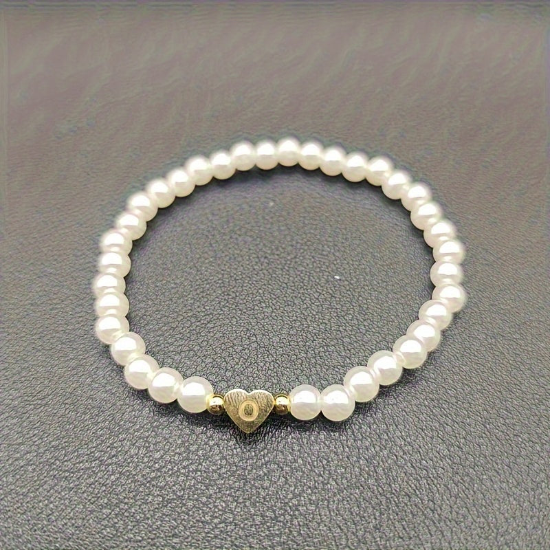 Bracelet chic avec initiale A-Z et cœur
