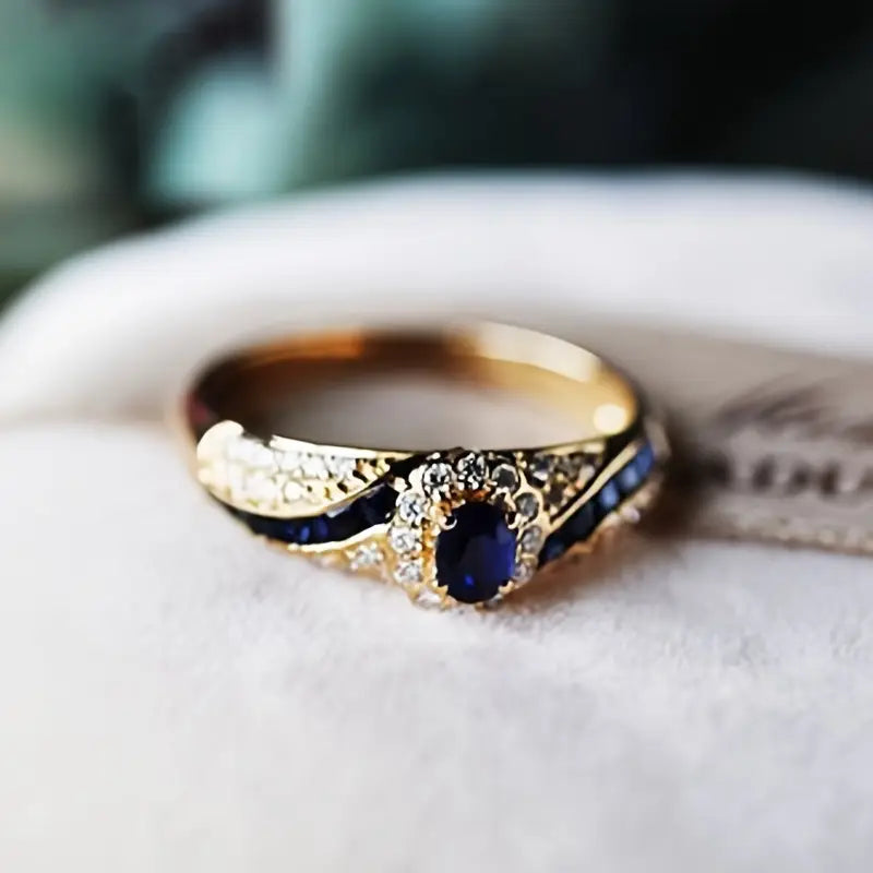 Bague alliance en or avec saphir