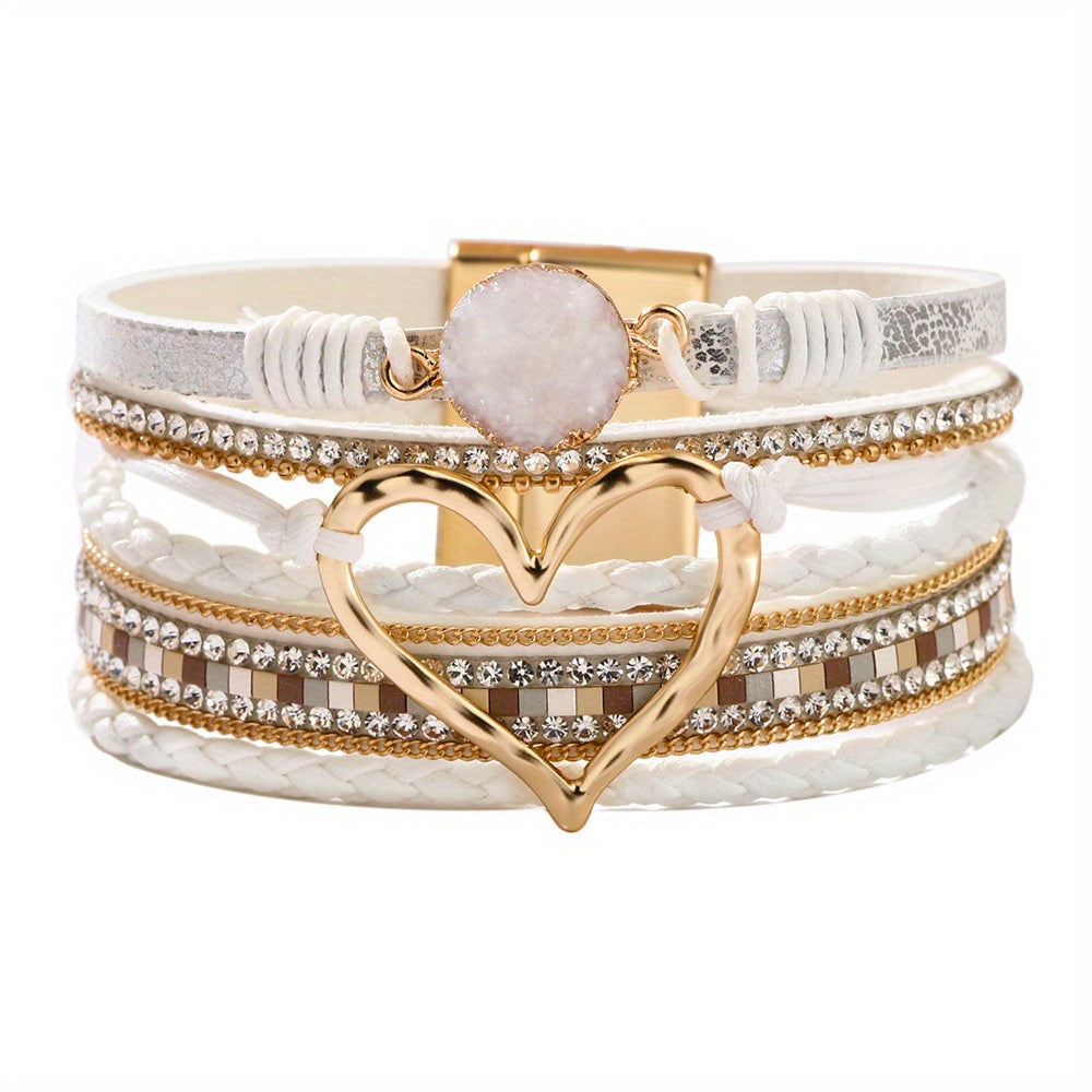 Bracelet bohémien en cuir à couches multiples