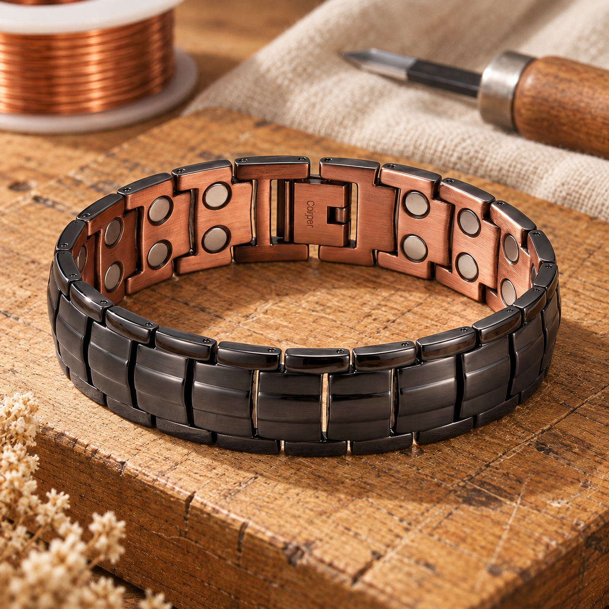Bracelet en cuivre ocre