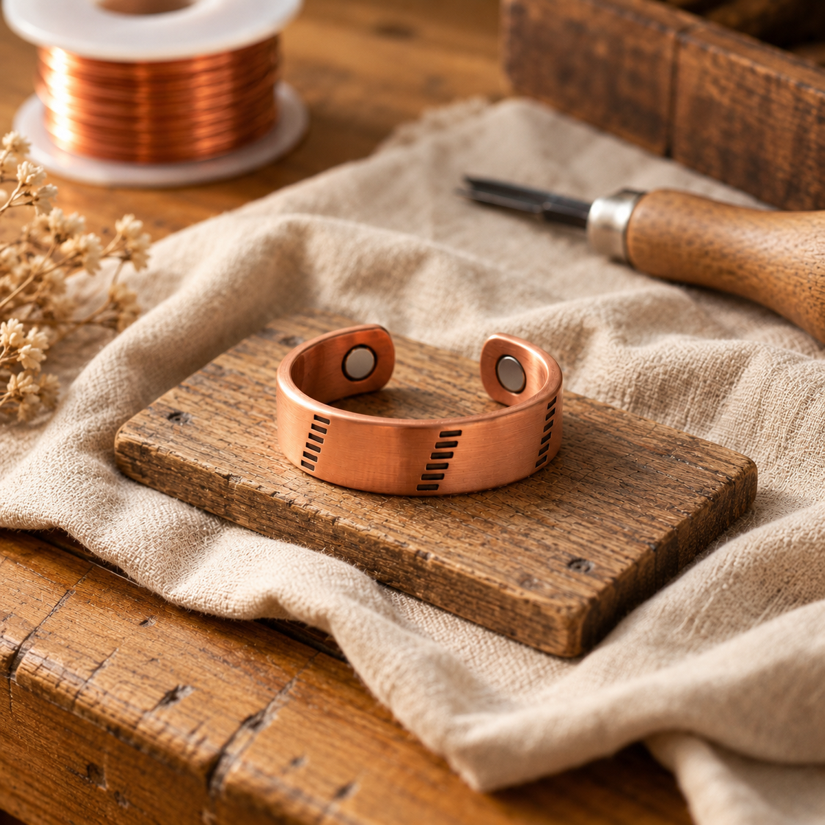 Bague en Cuivre Encochée