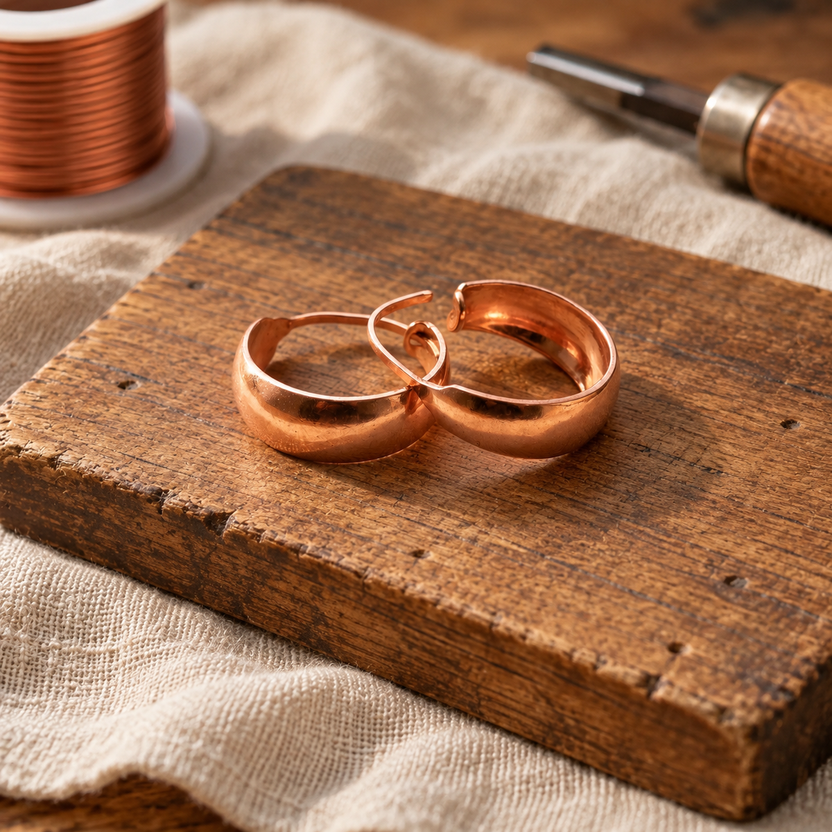 Boucles d'oreilles Dell en cuivre