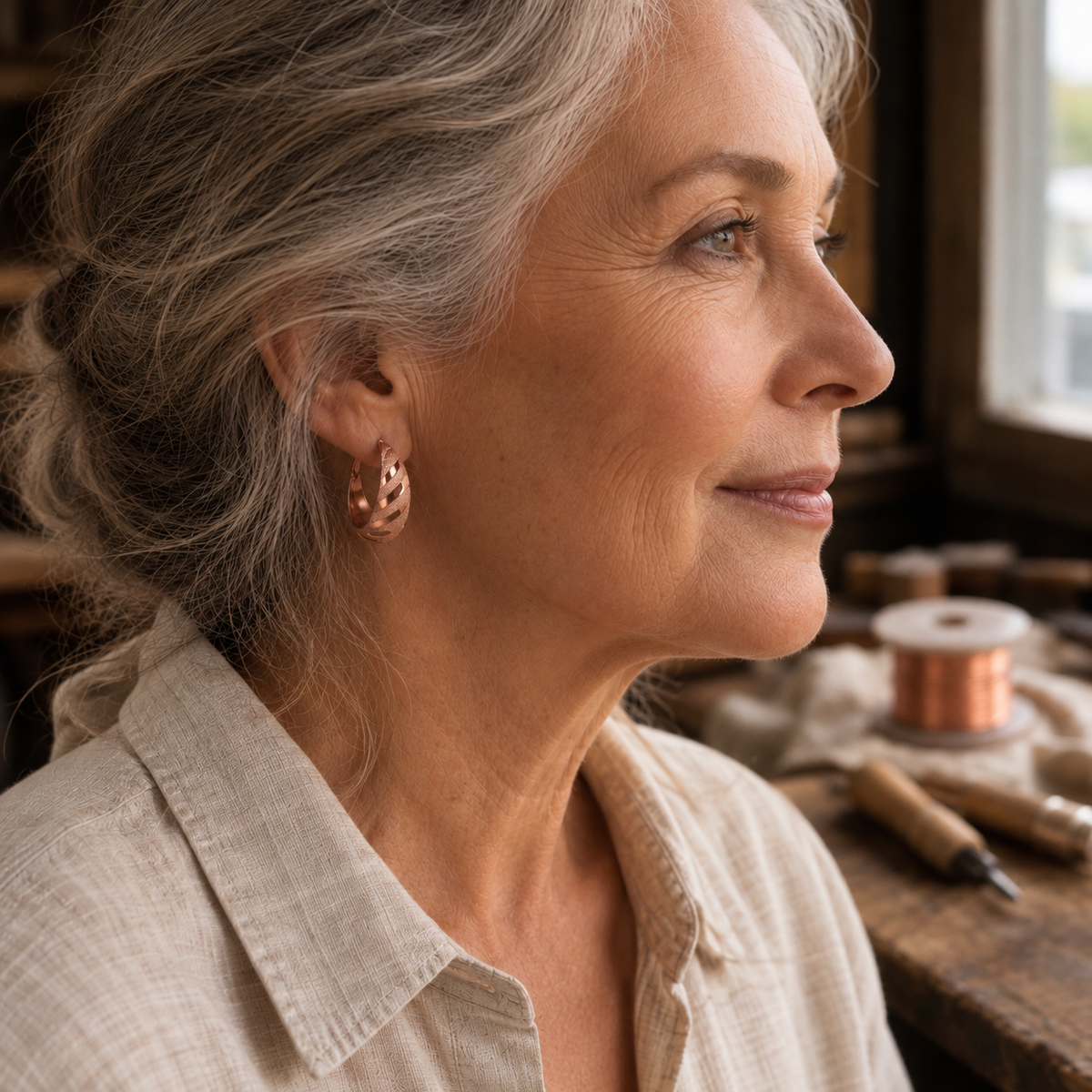 Boucles d'oreilles en cuivre Vale