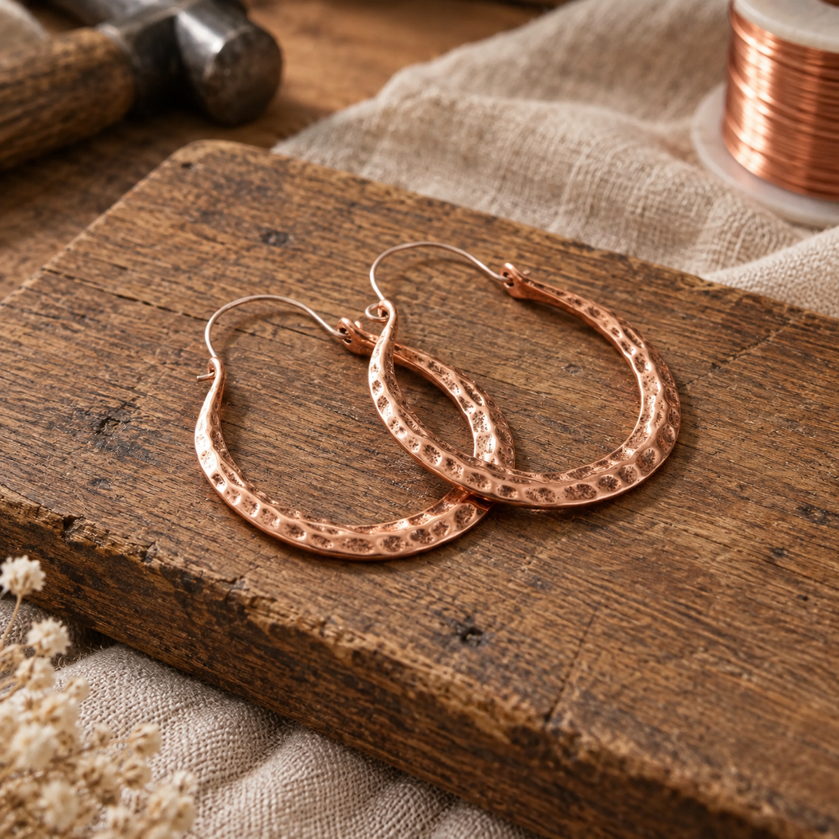Boucles d'oreilles Ember en cuivre
