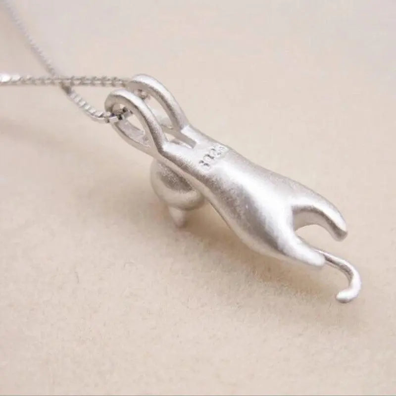 Collier ludique chaton en argent sterling 925