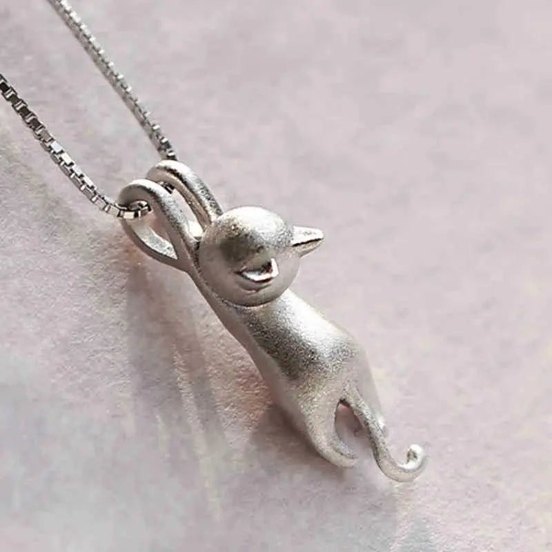 Collier ludique chaton en argent sterling 925