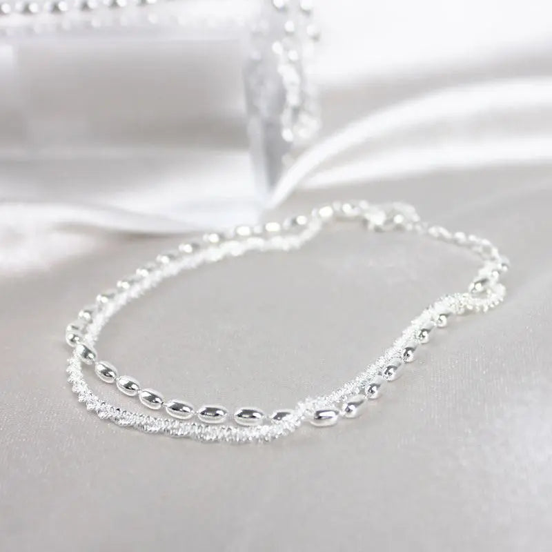 Ensemble de bracelets élégants en argent avec pierres de zircon