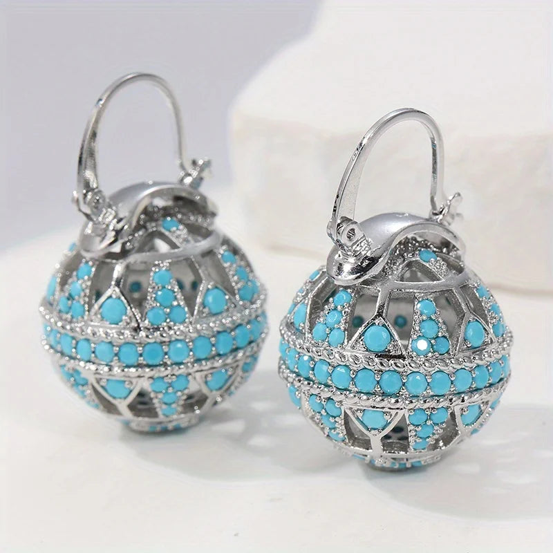 Boucles d'oreilles mandala turquoise dorées
