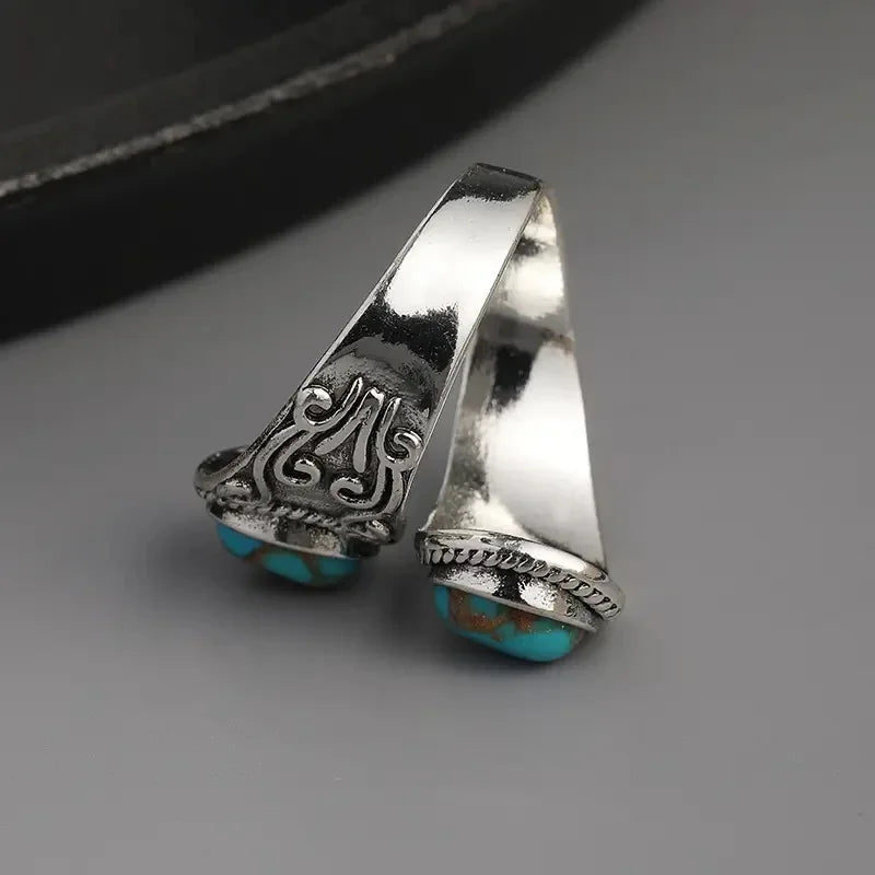 Bague anneau argent turquoise prestige