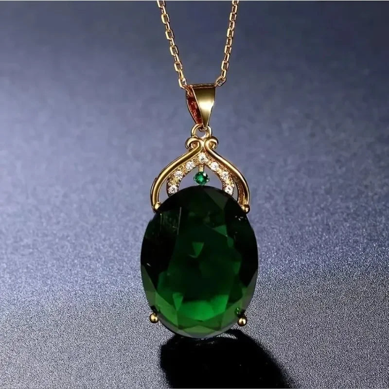 Sophisticated Crystal and Opal Drop Pendant Necklace