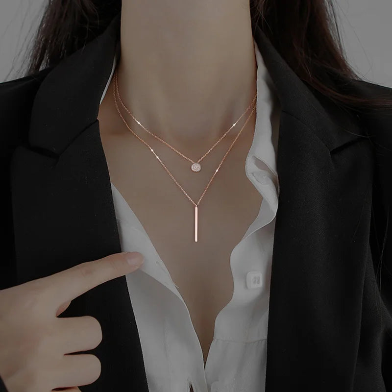 Collier à double couche en argent sterling