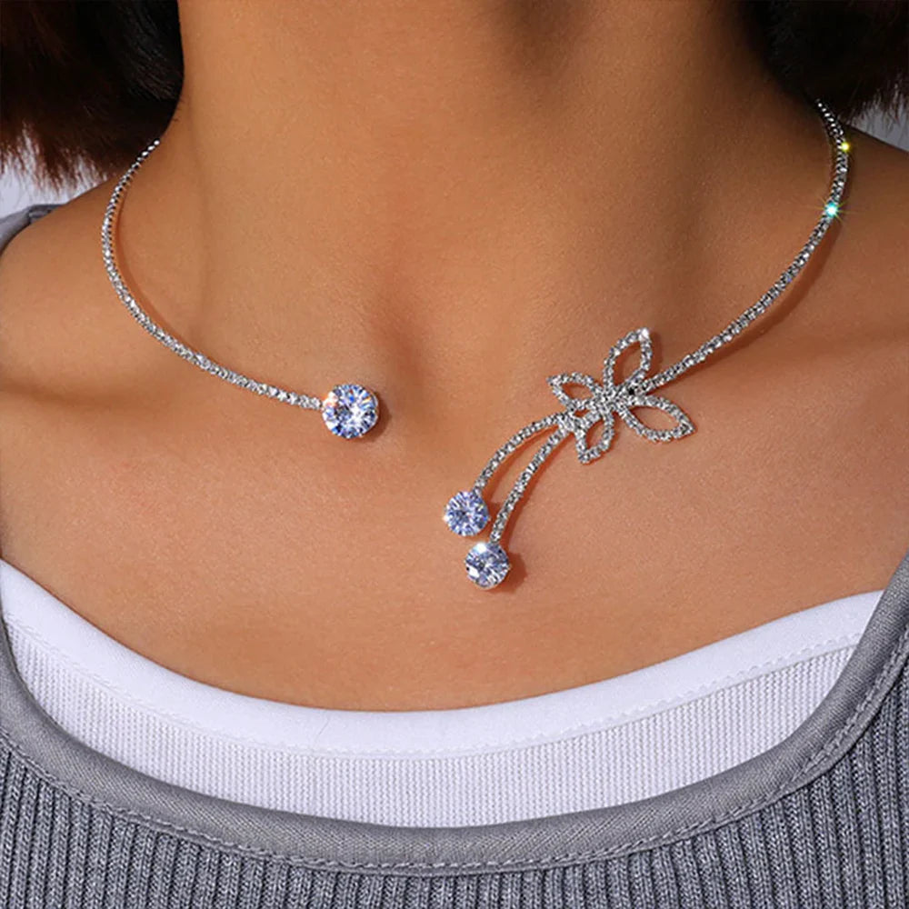 Collier ras-du-cou Crystal Bloom avec cristaux