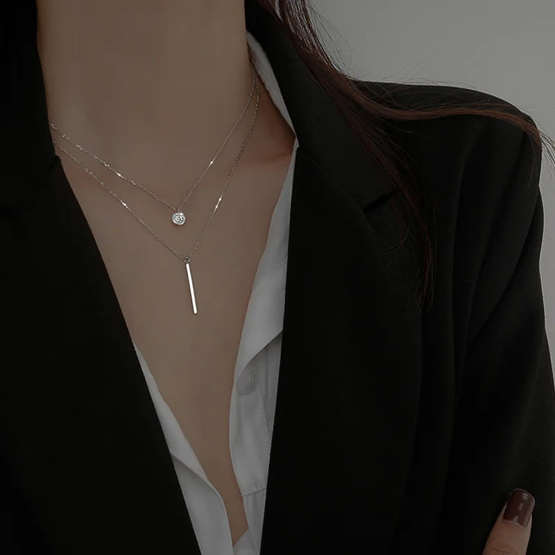 Collier à double couche en argent sterling