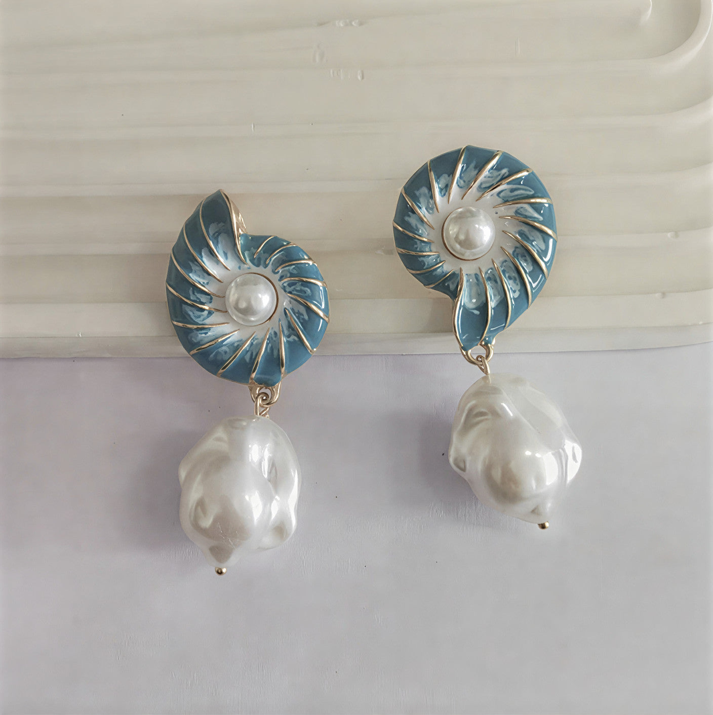 Boucles d'oreilles coquillage perle