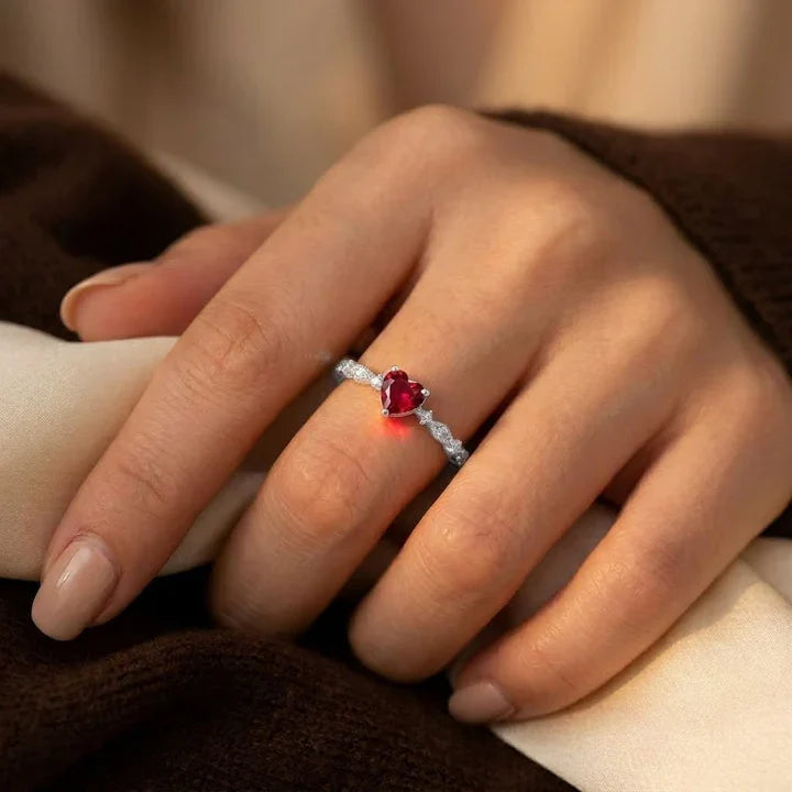 Bague cœur rubis en or
