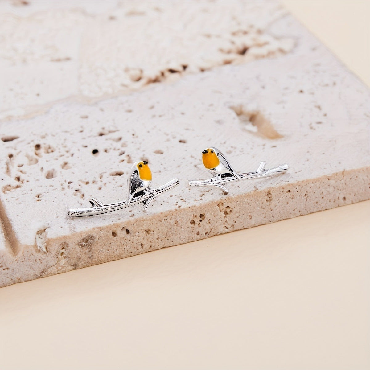 Boucles d’oreilles oiseau style cartoon