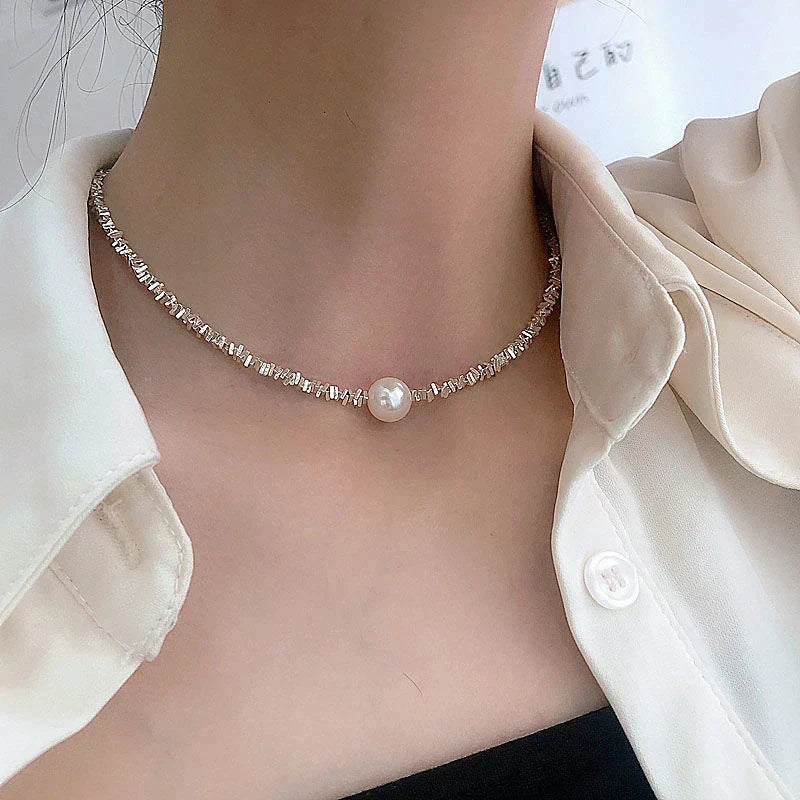 Collier perle exquis | Or blanc