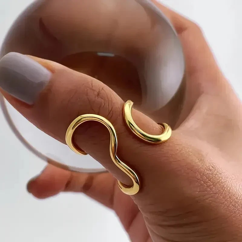 Bague ondulée irrégulière | Or