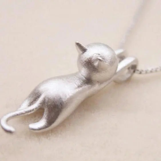 Collier ludique chaton en argent sterling 925