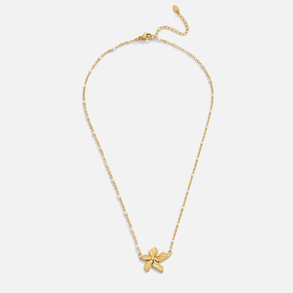 Collier élégant avec fleur en or