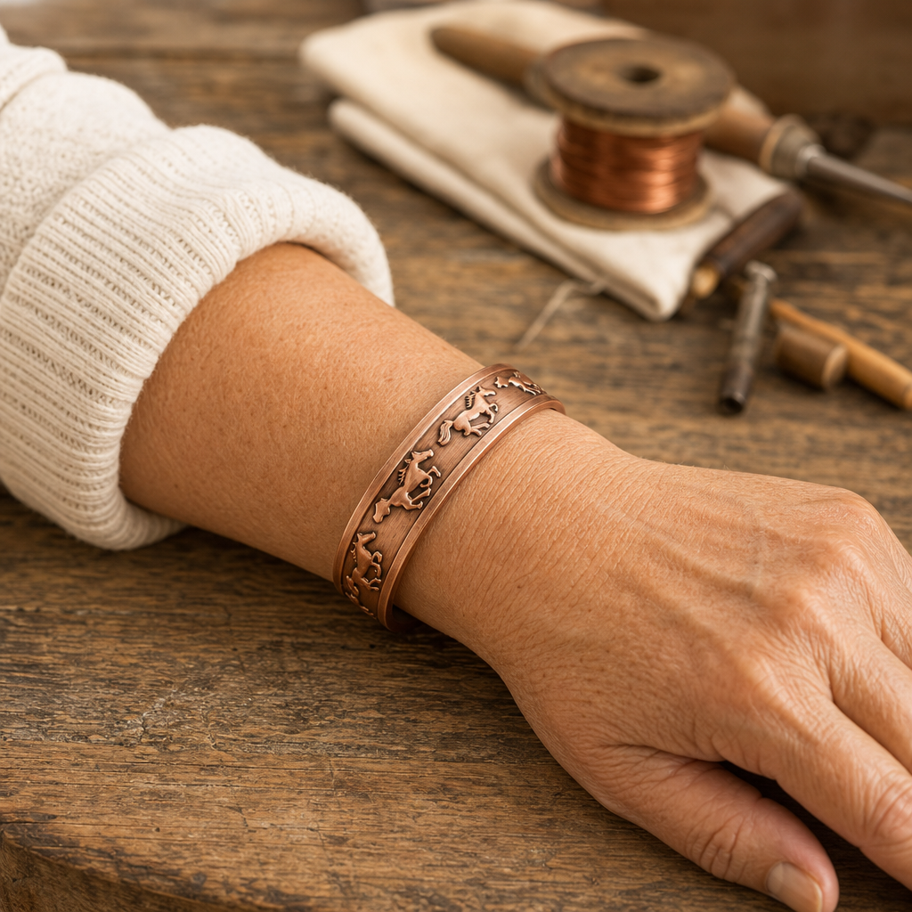 Bracelet en cuivre Cheval