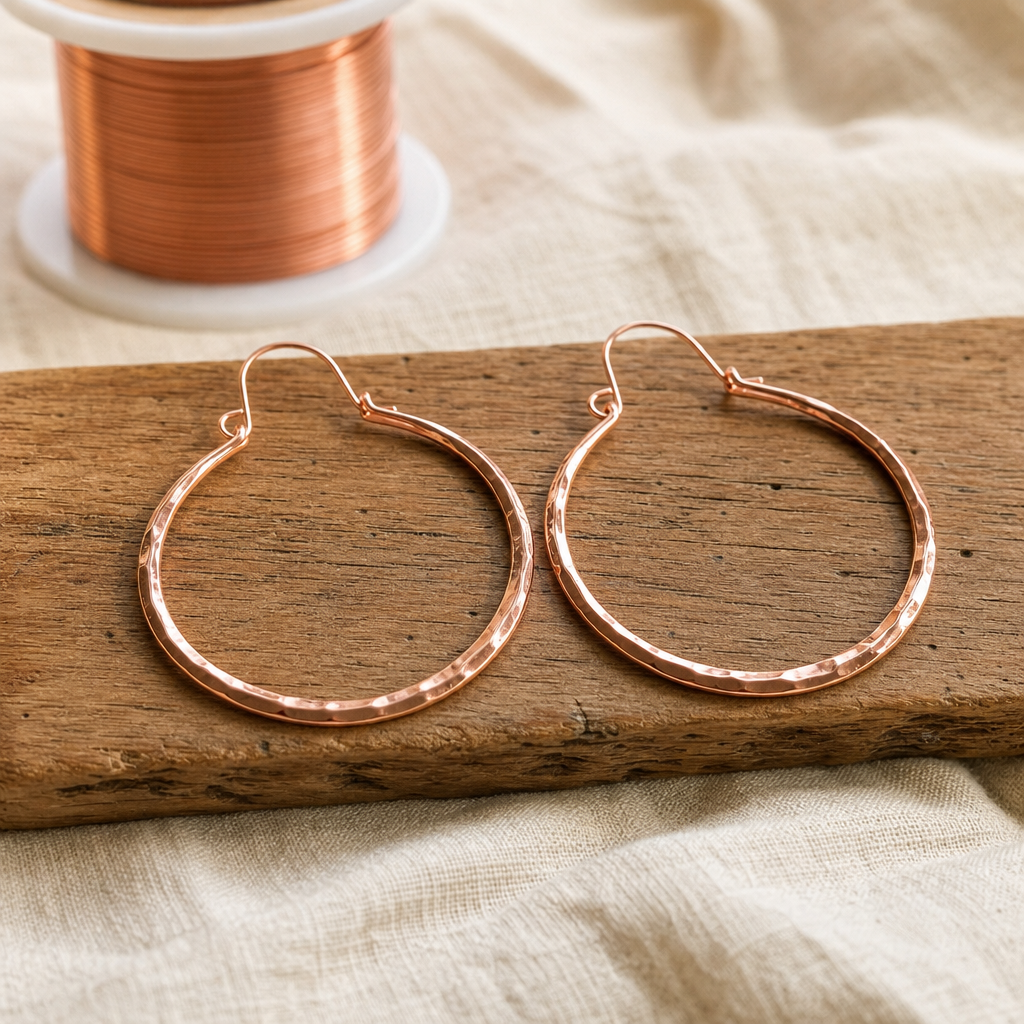 Boucles d'oreilles Willow en cuivre