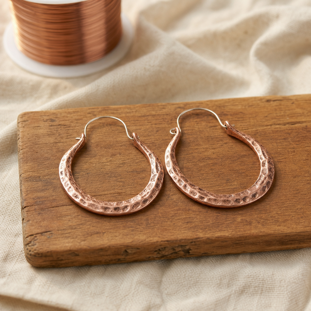 Boucles d'oreilles Ember en cuivre