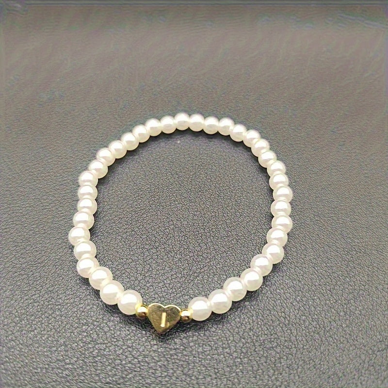 Bracelet chic avec initiale A-Z et cœur
