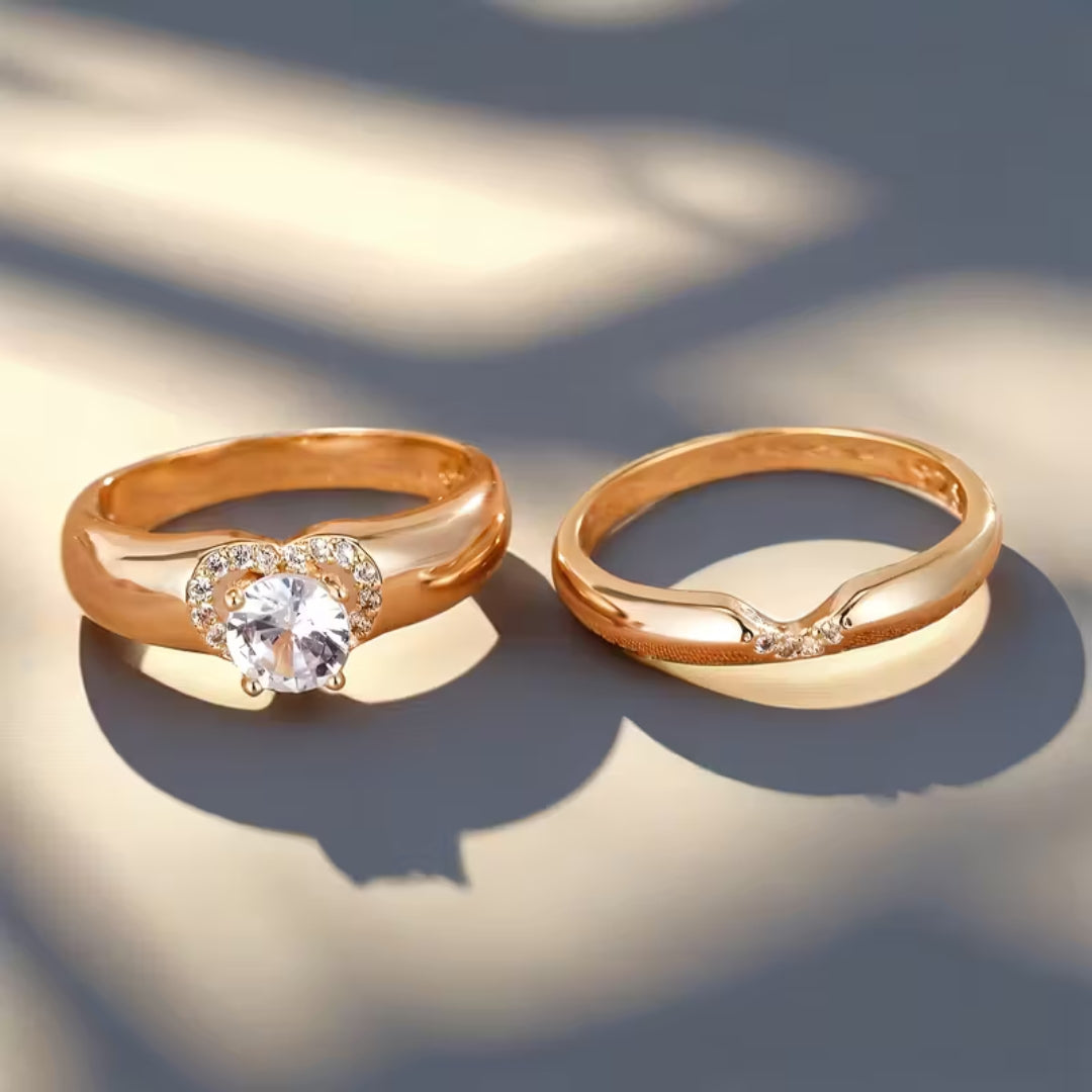 Heart Halo Duo Ring