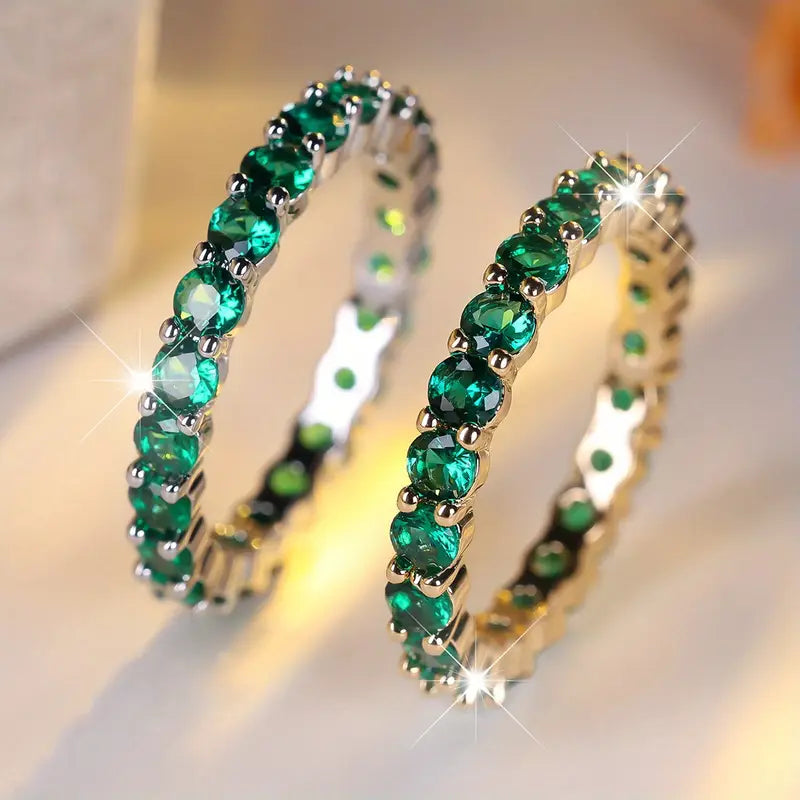 Bague éternité en or avec émeraude