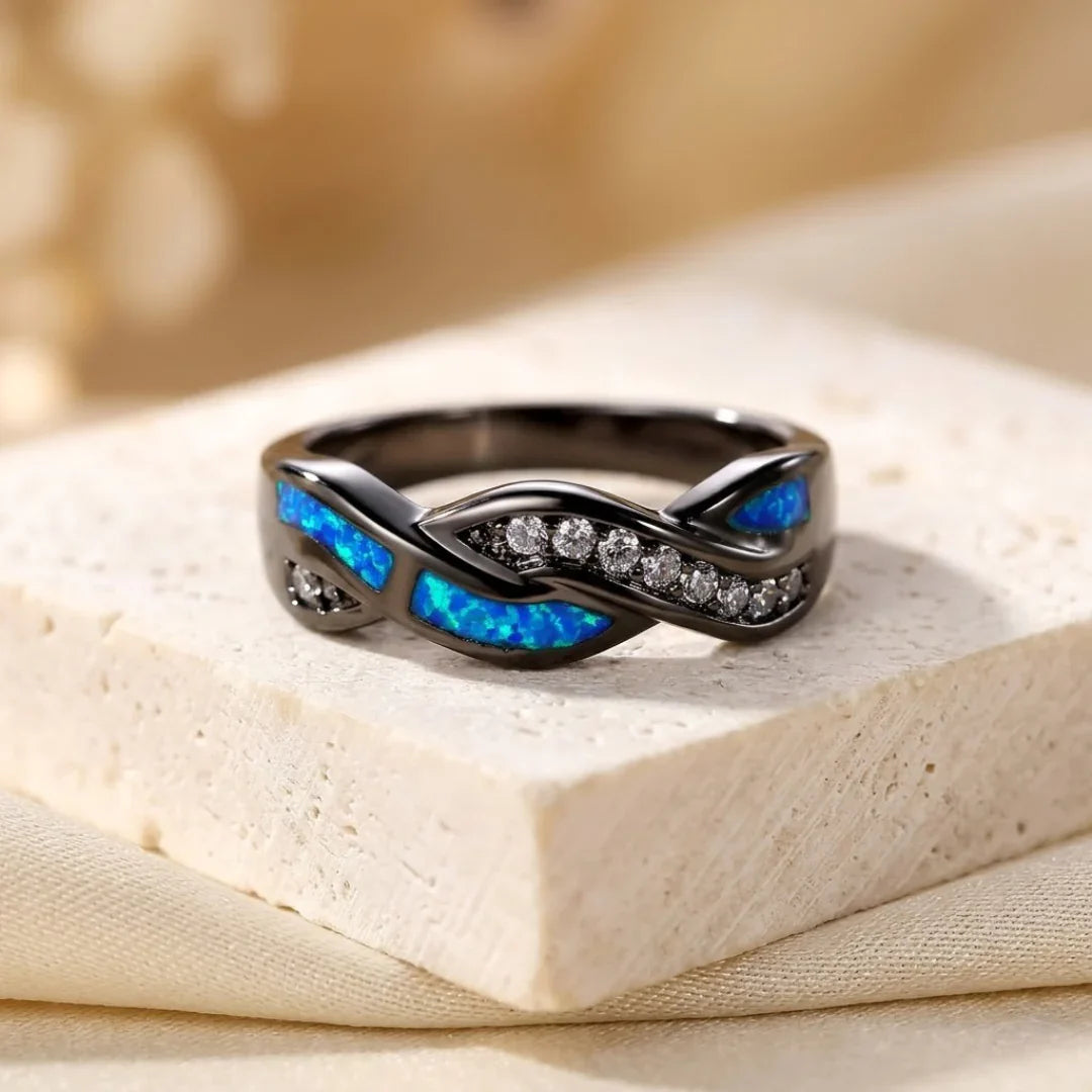 Bague sertie torsadée en argent