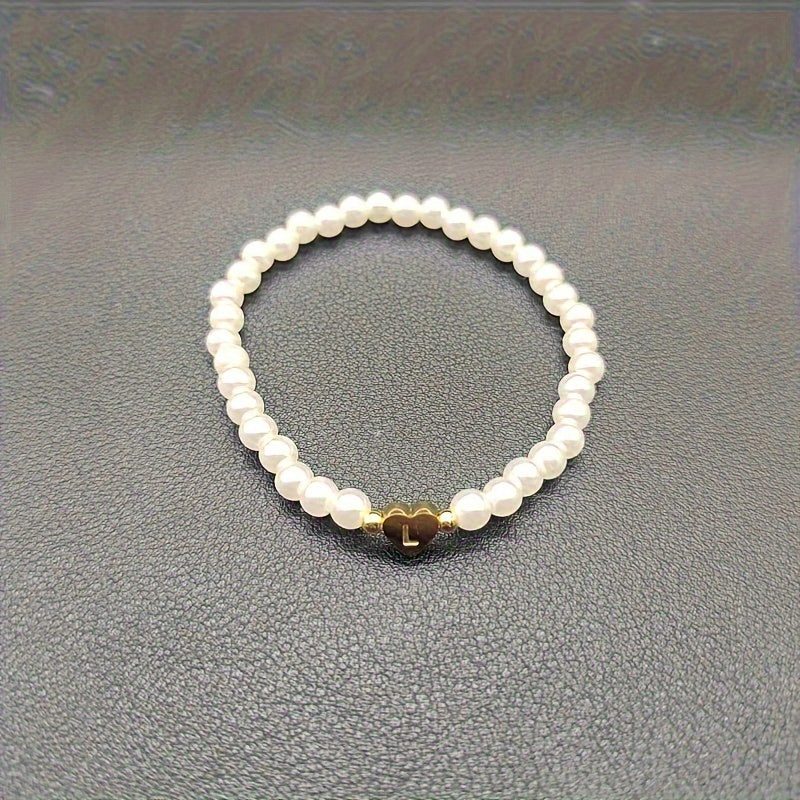 Bracelet chic avec initiale A-Z et cœur