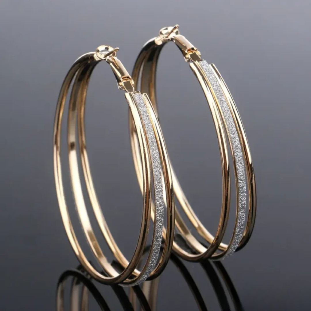 Boucles d’oreilles créoles rétro en or