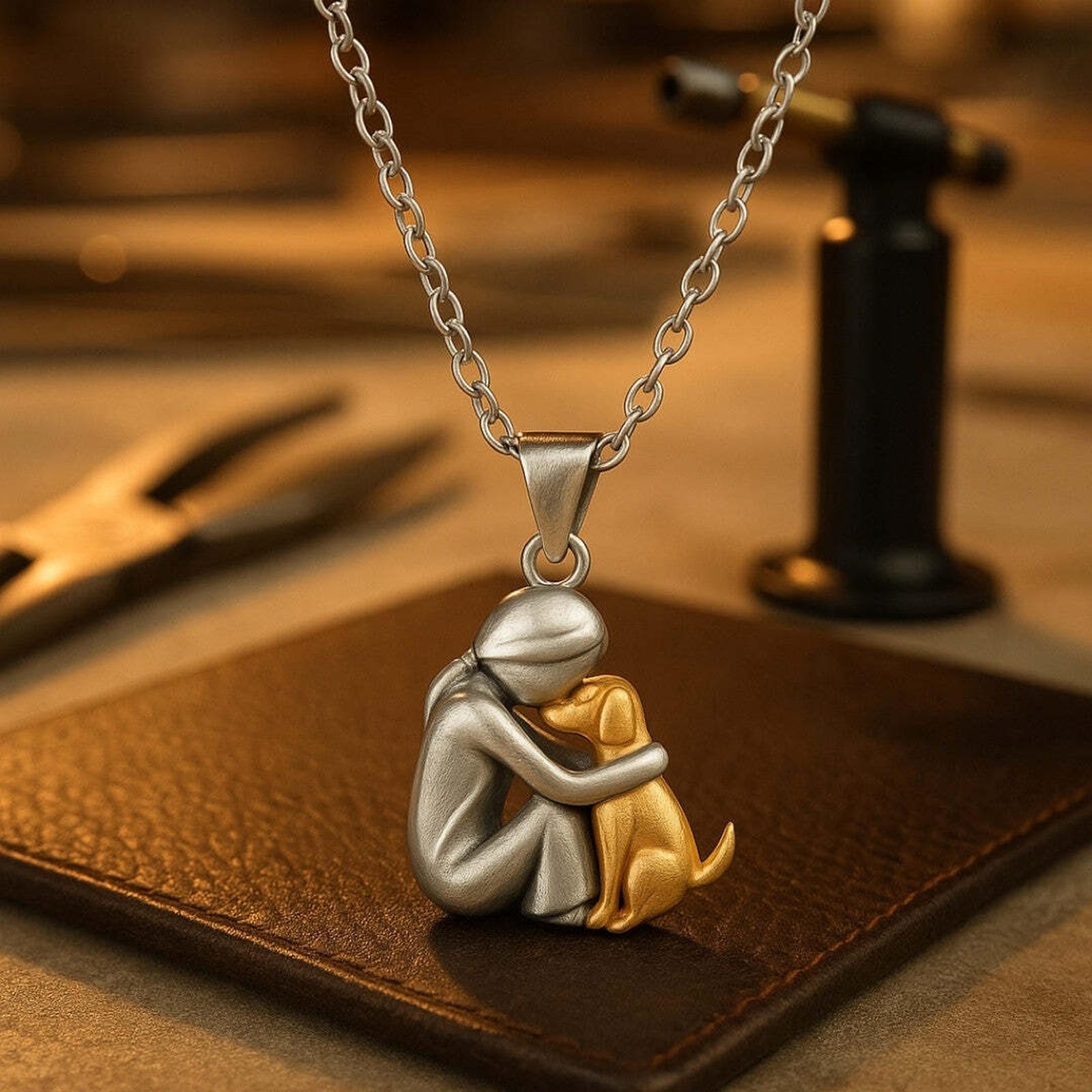 Collier avec pendentif 'Pour toujours dans votre cœur' – Câlin de chien