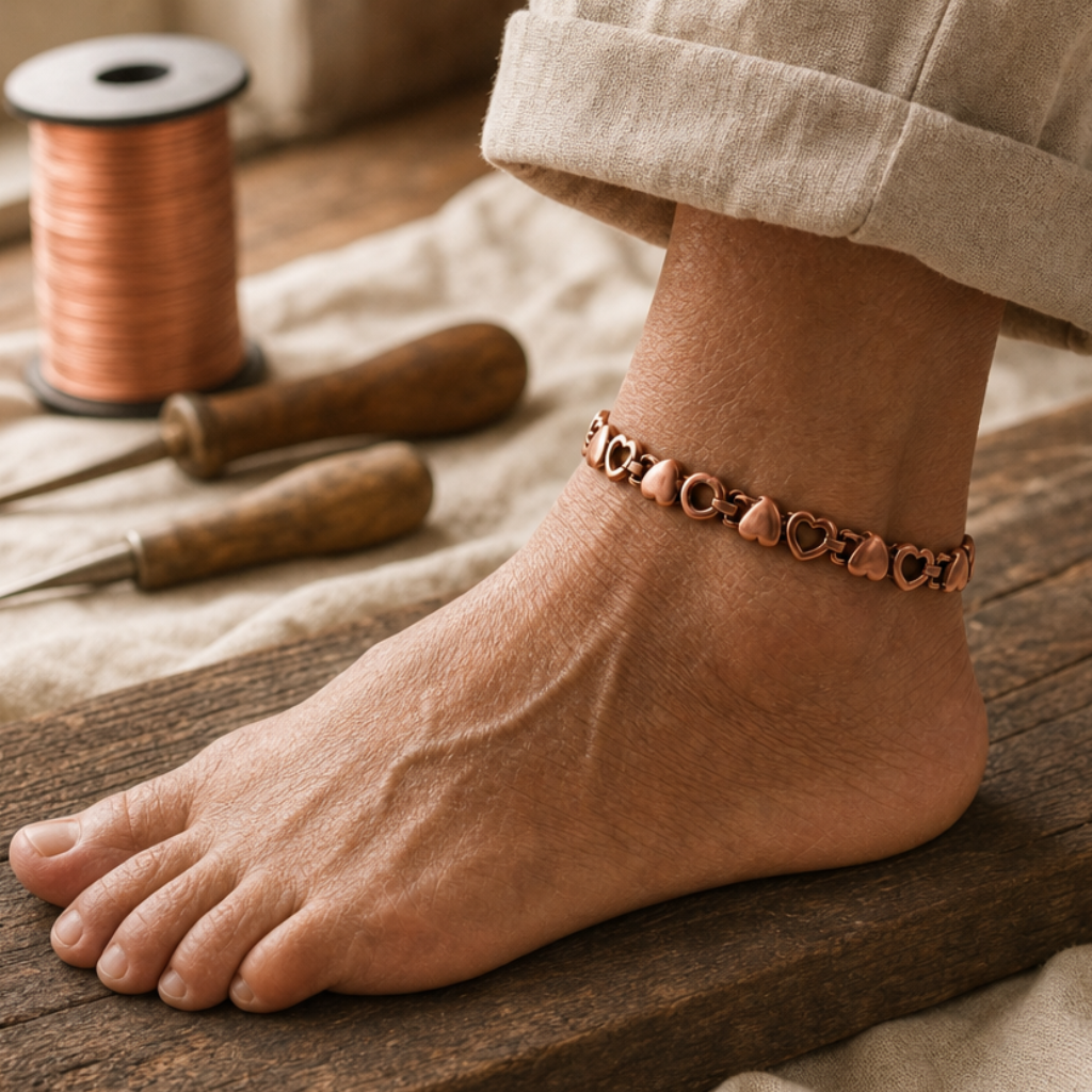 Bracelet de cheville Amor en cuivre