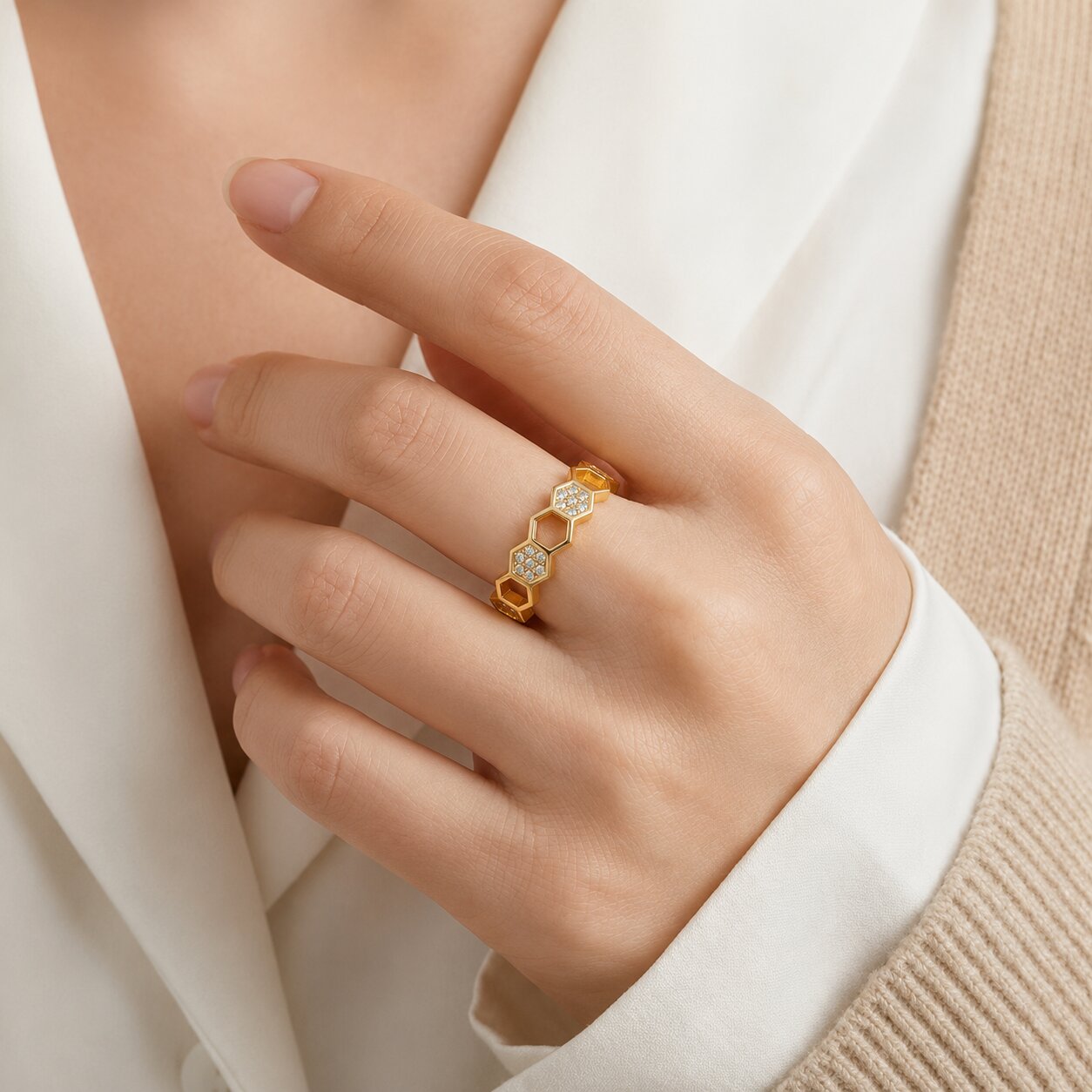 Bague ajustable à maillons Verona