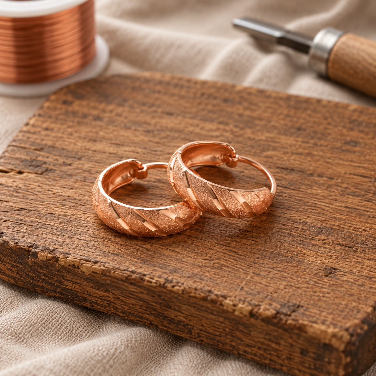 Boucles d'oreilles en cuivre Vale