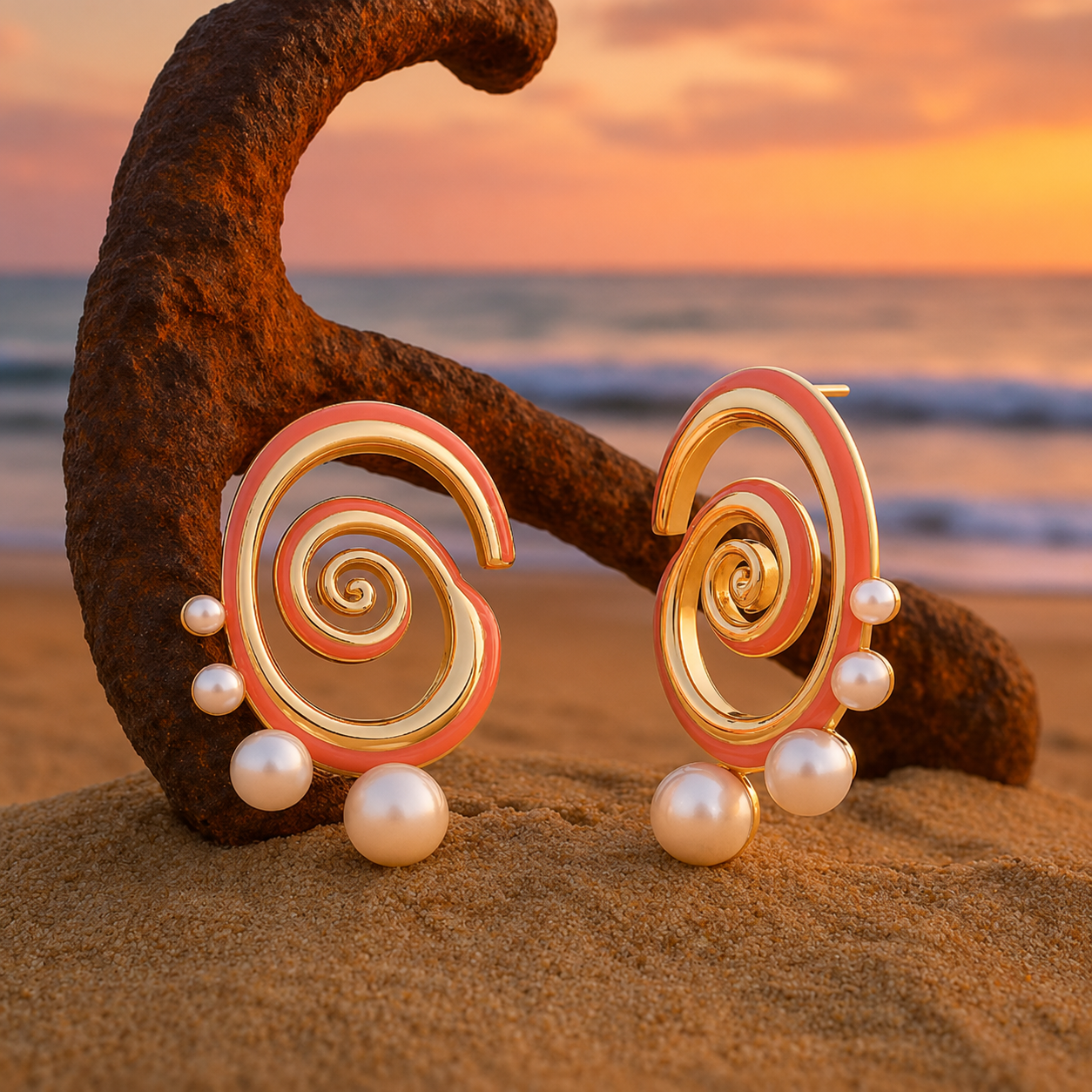 Boucles d’oreilles avec perles bleues