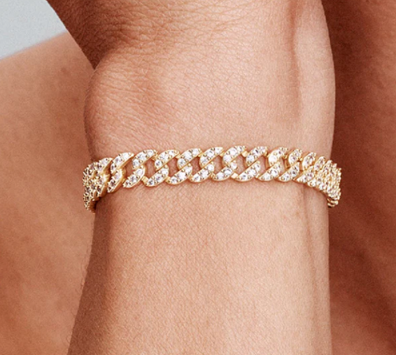 Bracelet cubain pavé