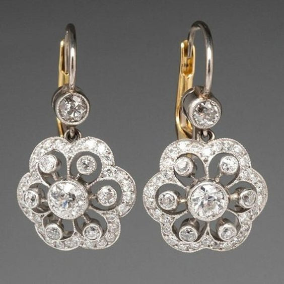 Boucles d’oreilles vintage mandala ornées de cristaux