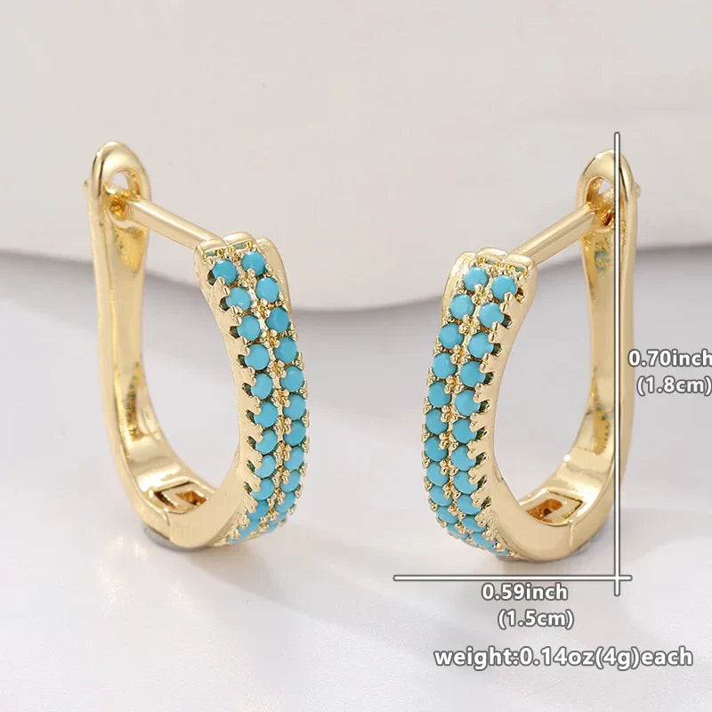 Boucles d'oreilles créoles turquoise classiques