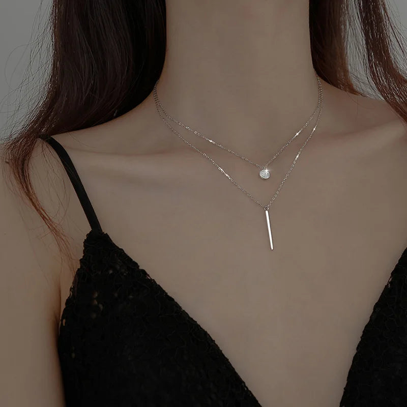 Collier à double couche en argent sterling