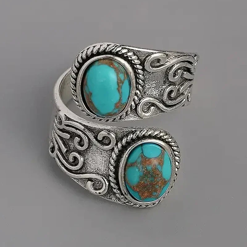 Bague anneau argent turquoise prestige