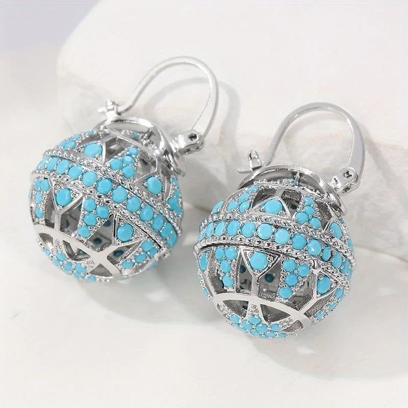 Boucles d'oreilles mandala turquoise dorées