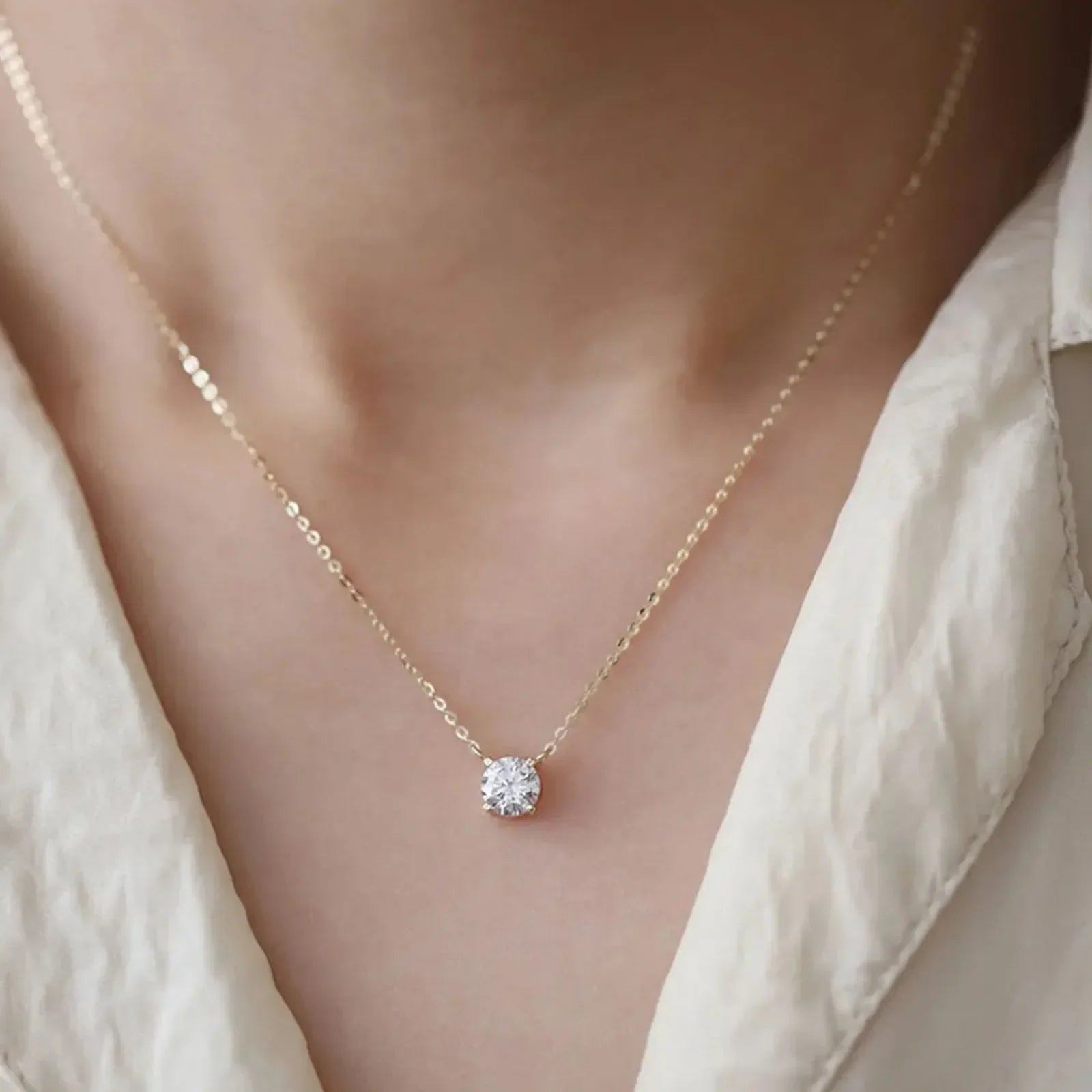 Gold Plated Zircon Necklace