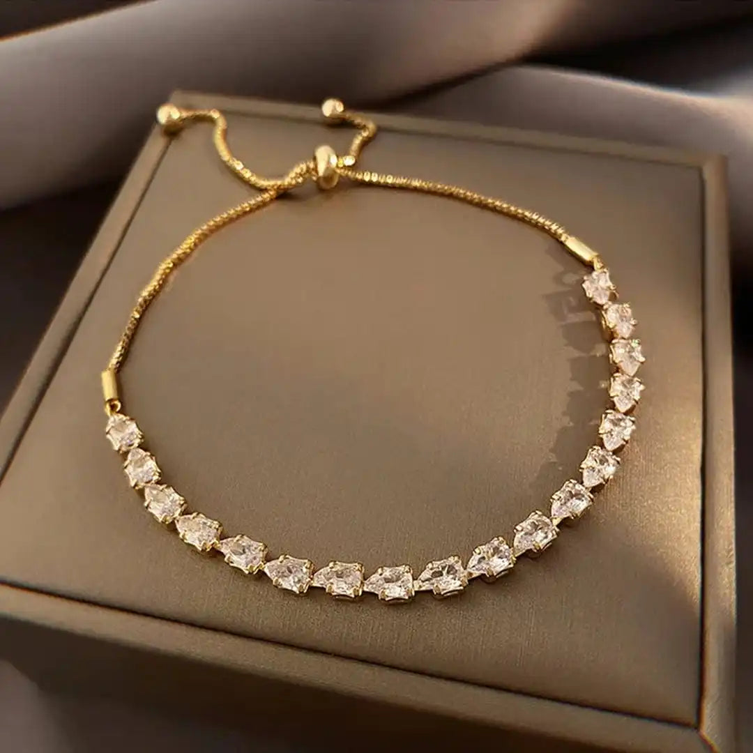 Bracelet ajustable avec pierres géométriques